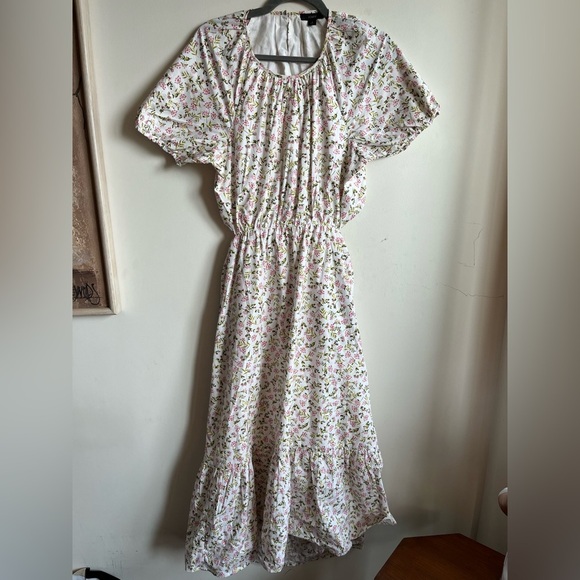 J.CREW Side-cutout cotton poplin dress in meadow floral - 8 - Picture 3 of 15